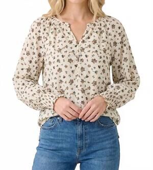NEW STACCATO fall floral blouse in ivory